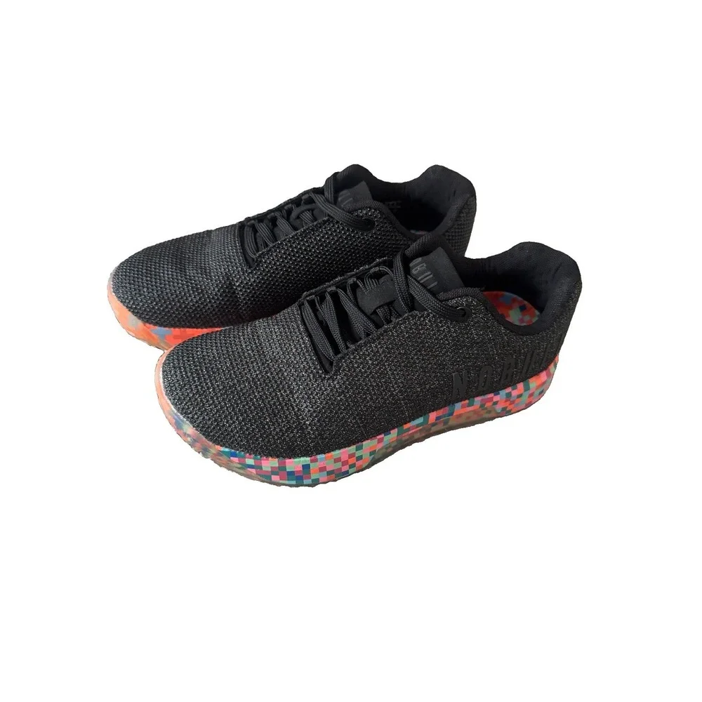 No Bull Superfabric Trainer Low Shoes Mens 6 Womens 7.5 Black Heather Pixel New